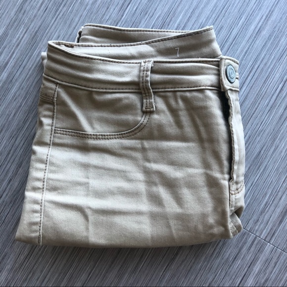 🆓 HIGH RISE KHAKI JEGGINGS - Picture 6 of 7